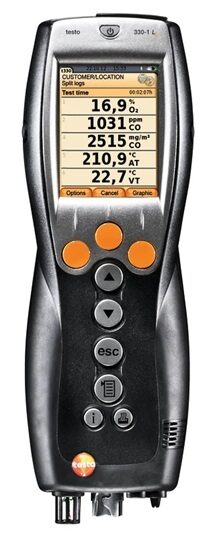 Testo 330-1 LL flue gas analyzer O2, CO and NO set 0563 3371