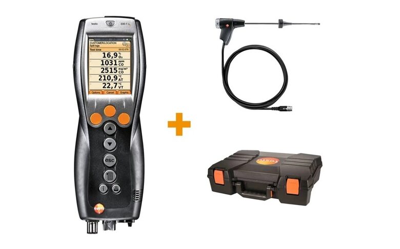 Testo 330-1 LL flue gas analyzer O2, CO and NO set 0563 3371
