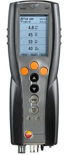 Testo 340 flue gas analyzer O2, CO, NO and NO2 set 0632 3340