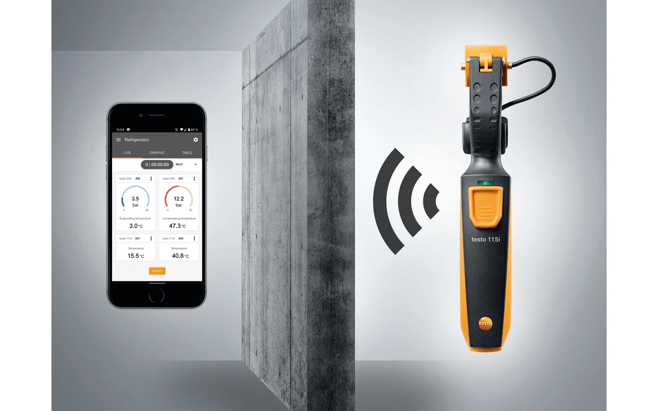 Testo 115i Bluetooth pipe - clamp temperature probe 0560 2115 02 - Best Gauges