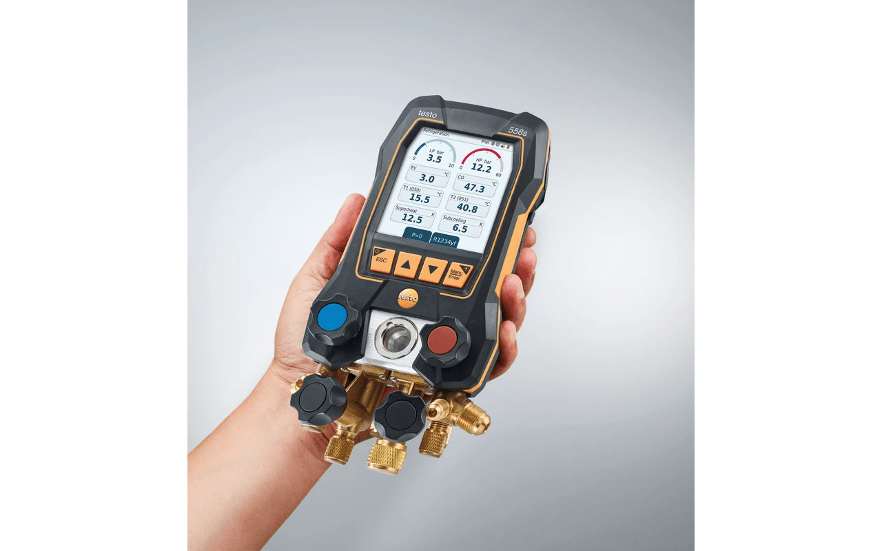 Testo 558s Bluetooth manifold kit with wireless temperature and vacuum probes 0564 5582 - Best Gauges