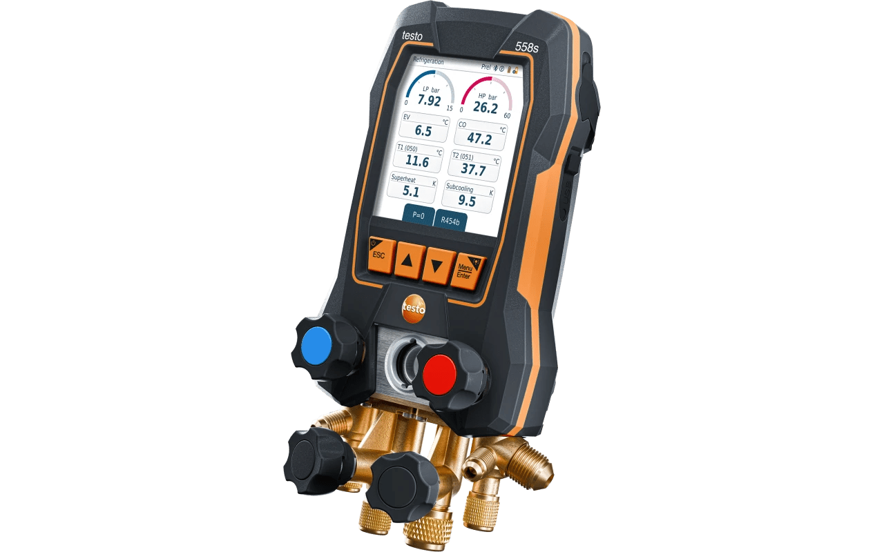 Testo 558s Bluetooth manifold kit with wireless temperature and vacuum probes 0564 5582 - Best Gauges