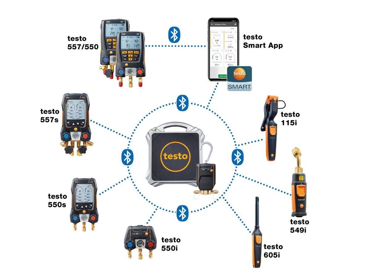 Testo 560i Bluetooth digital refrigerant scale with intelligent valve 0564 2560 - Best Gauges